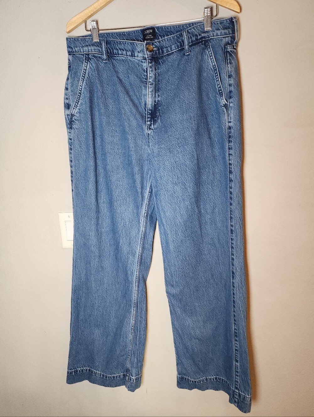 J. Crew Drapey Wide-leg Trouser Jeans Women's Size 31 Size 12 Highrise